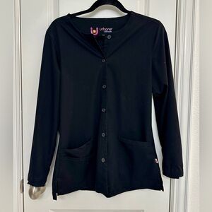 Urbane Black Scrub Jacket